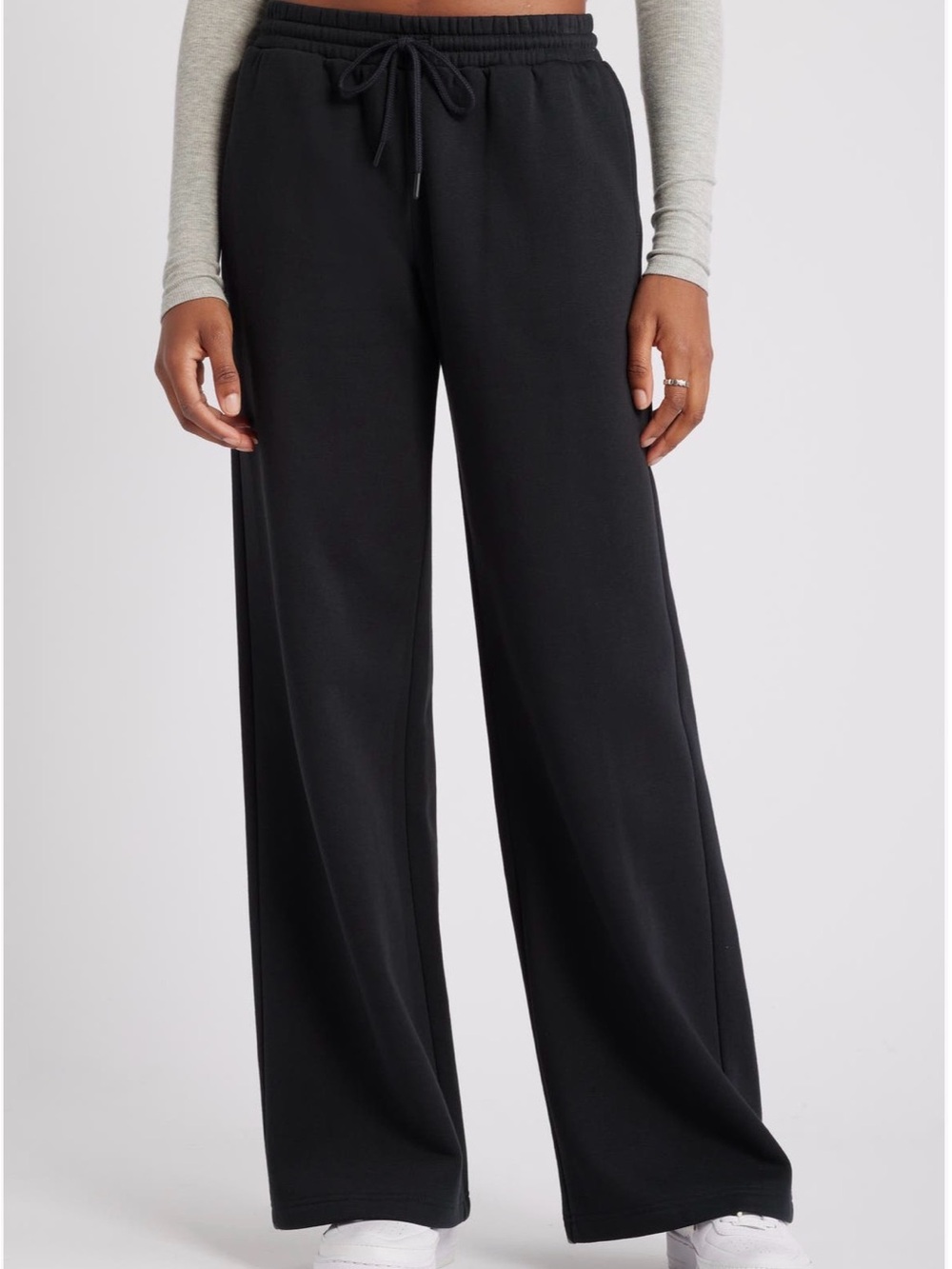 bp Black Wide-Leg Drawstring Sweatpants